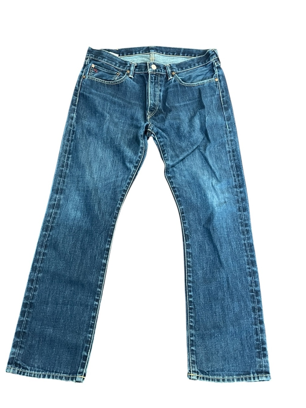 Polo Ralph Lauren 381 Slim Jeans 34x30 Dark Wash Distressed Vintage Americana